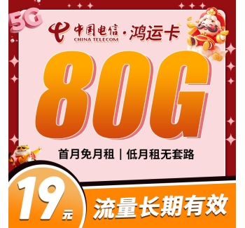 电信鸿运卡19元80G