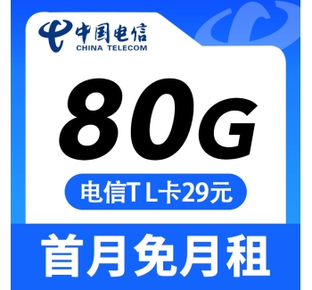 电信TL卡29元80G+可选号